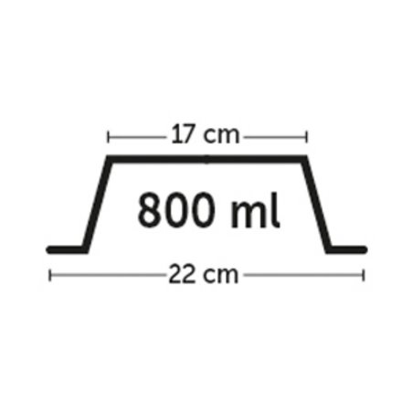 Eetpot nr. 2 mara grijs-800ml 