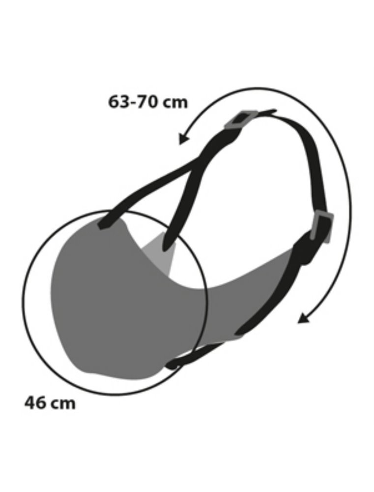 Muilkorf plast sp l 46cm 63-70cm zwart
