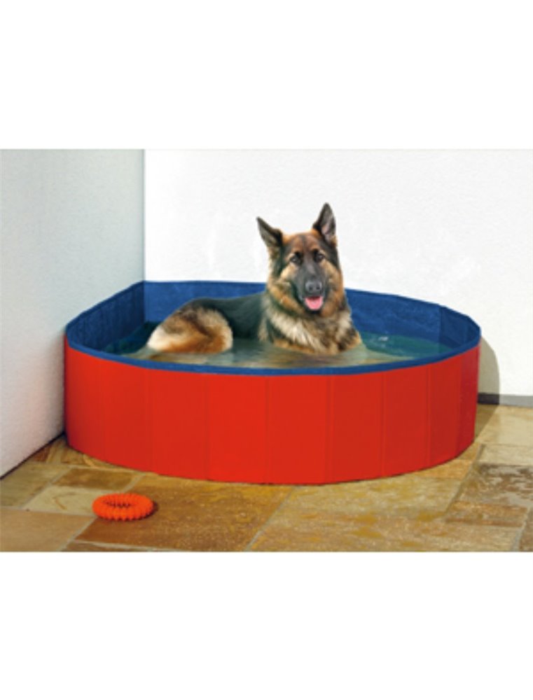 Doggy splash pool blauw/rood 80x 20cm
