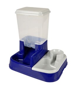 Duo max voer+waterbak blauw