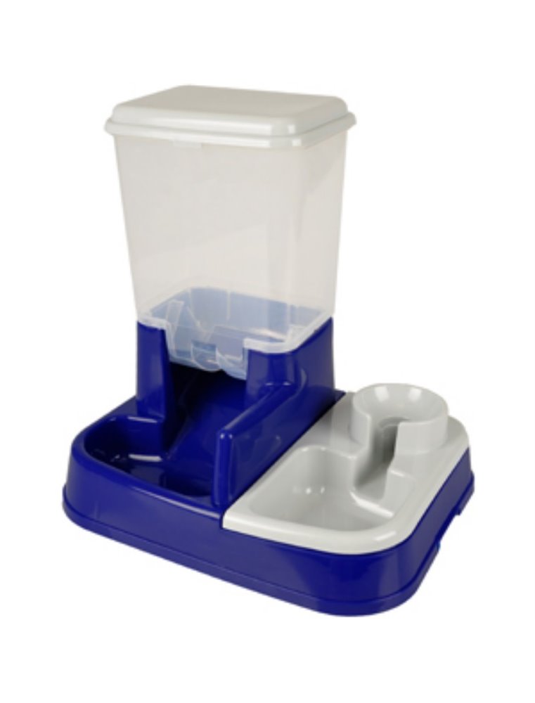 Duo max voer+waterbak blauw