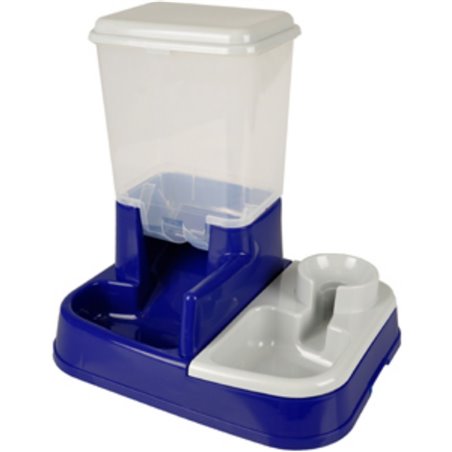 Duo max voer+waterbak blauw 