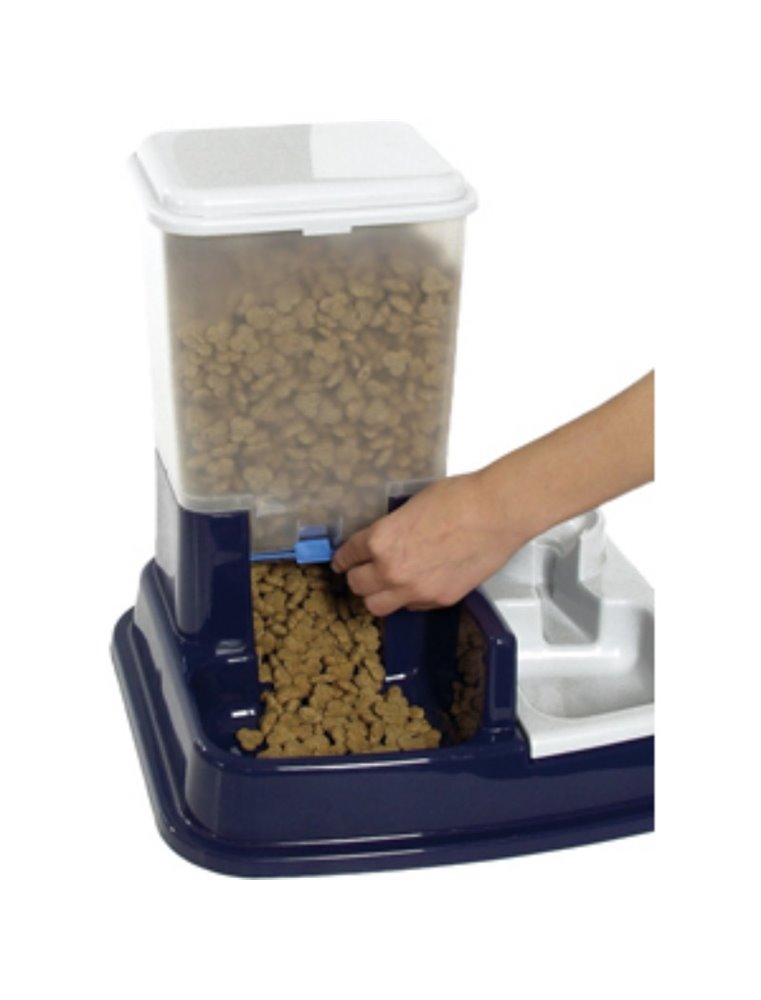 Duo max voer+waterbak blauw