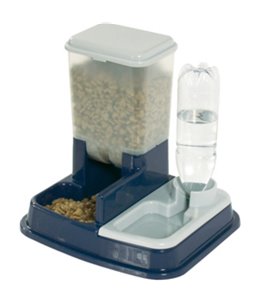 Duo max voer+waterbak blauw