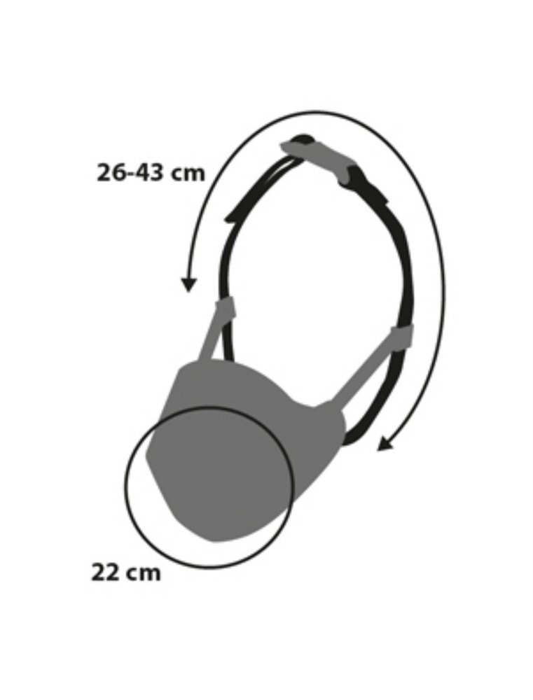 Muilkorf plast xs/s 22cm 26-43cm zwart