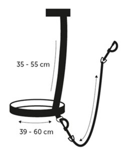 Legleader zwart 39-60cm/45cm 20mm