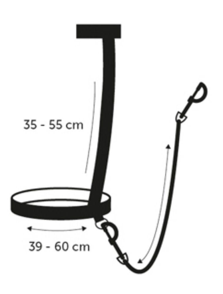 Legleader zwart 39-60cm/60cm 20mm