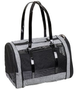 Draagtas en rugzak pepita 2in1  zw/ wit 42x24x30cm