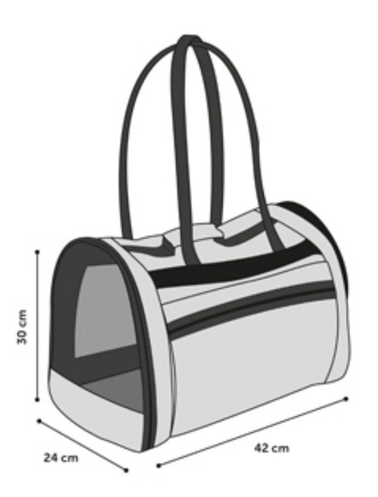 Draagtas en rugzak pepita 2in1  zw/ wit 42x24x30cm
