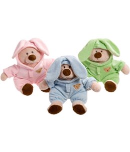 Pluche beer met kap 30cm ass