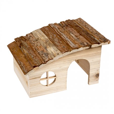 Knaagdieren houten lodge schuin dak