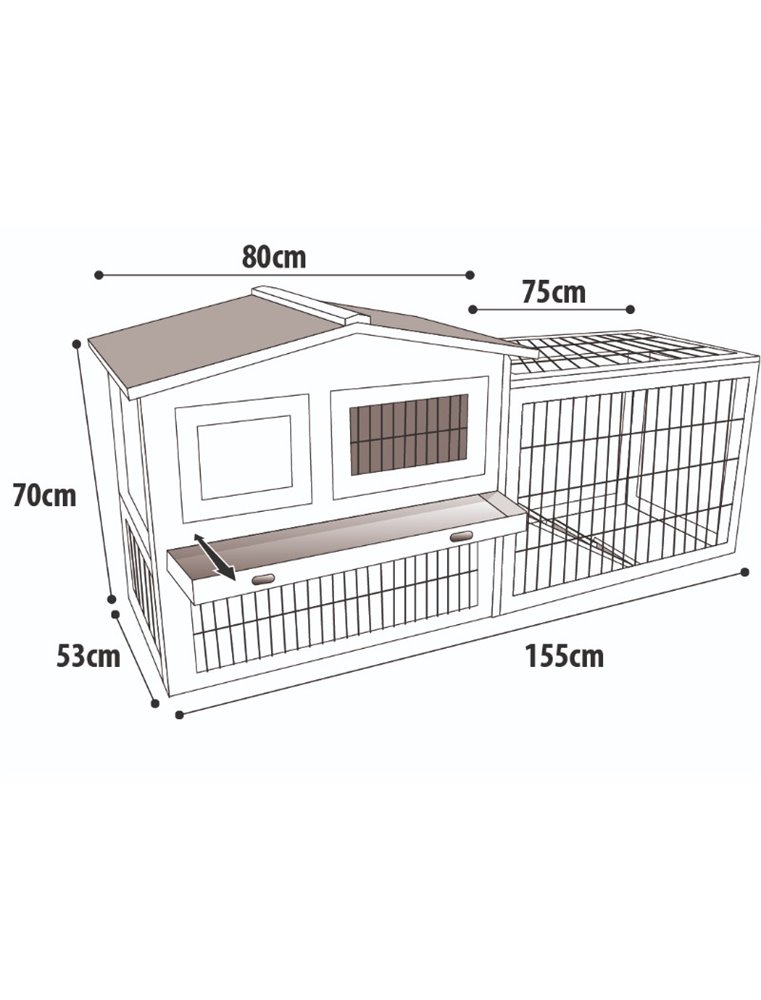 Konijnenhok met ren sunshine