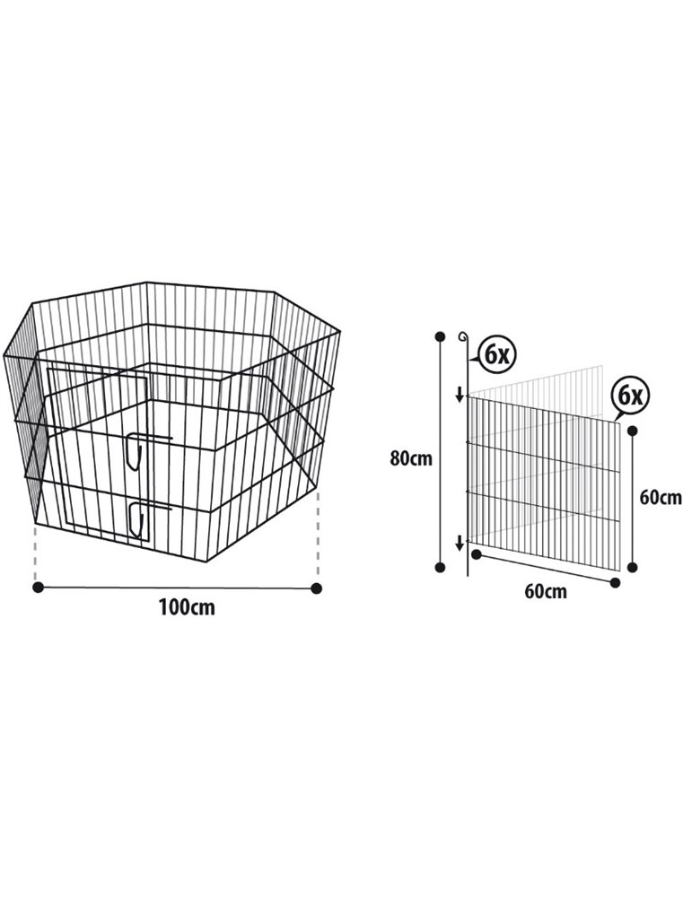 Knaagdierren hexagon 60x60cm