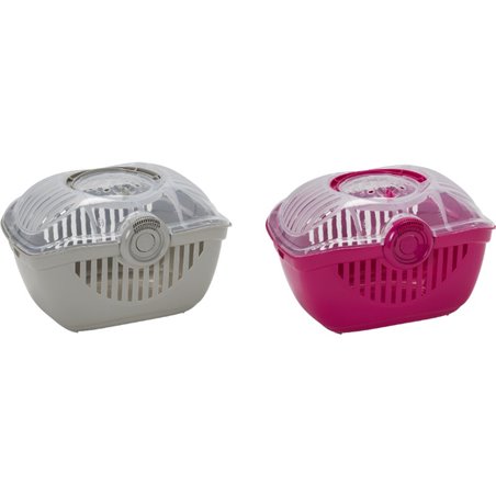 Transportbox knaagdier rambler roos-grijs l 29x39x25cm ass.