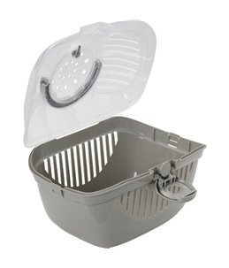 Transportbox knaagdier rambler roos-grijs l 29x39x25cm ass.