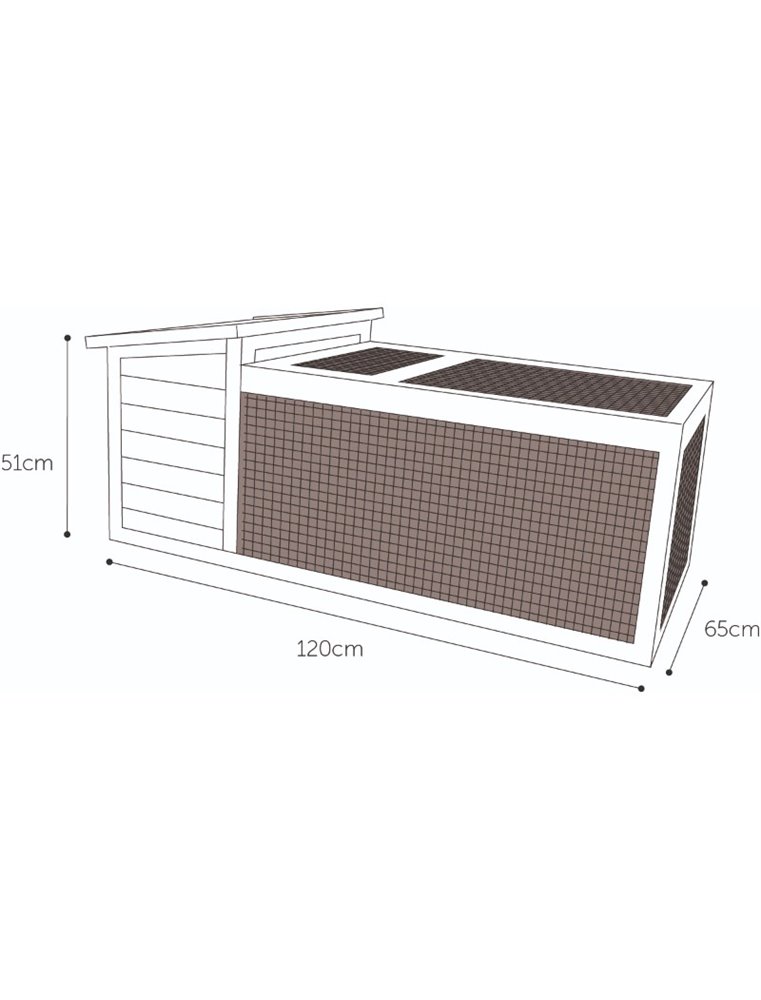 Konijnenhok atto 120x65x51