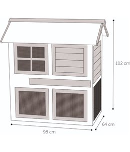 Konijnenhok snug urban 98x64x102cm