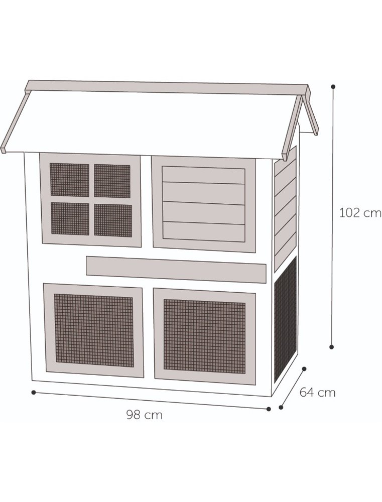 Konijnenhok snug urban 98x64x102cm