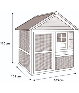 Konijnenhok flappy urban 105x103x111cm