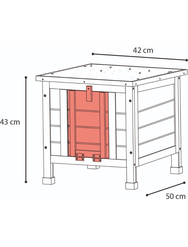 Konijnenhok cosy urban 42x50x43cm