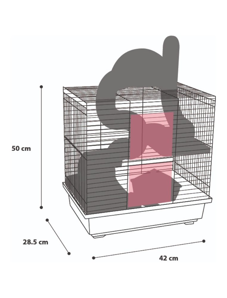 Hamsterkooi zeno 42x29x50cm