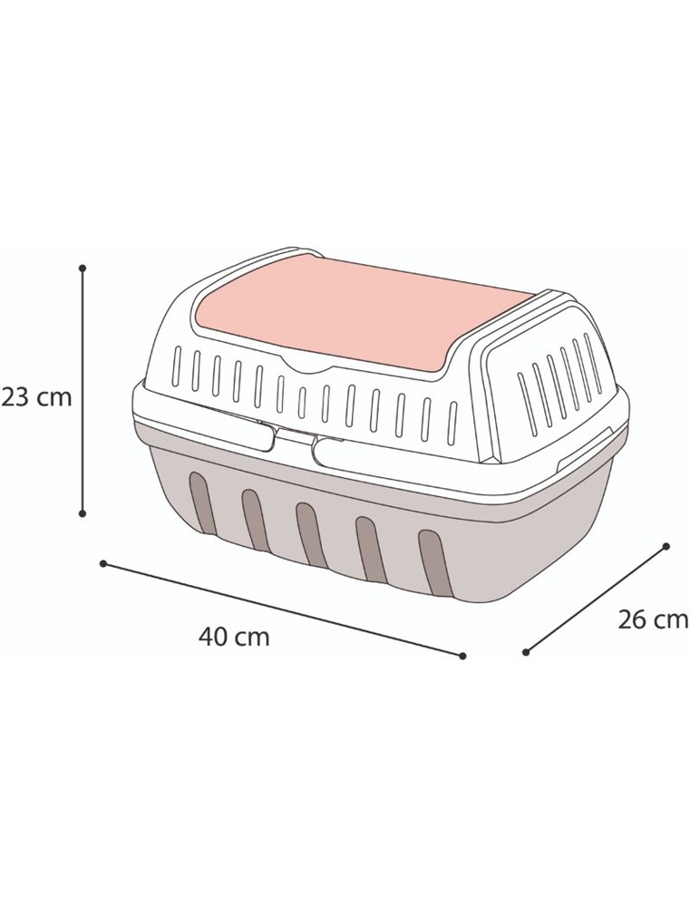 Transportbox knaagdier lizzie roos l 26x40x23cm