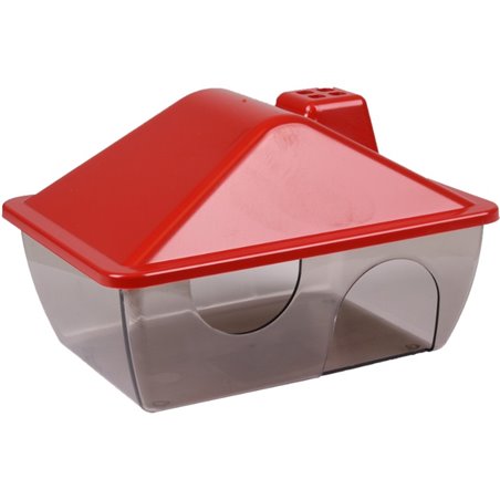Hamsterhuis rigo kleur rood/ transparant