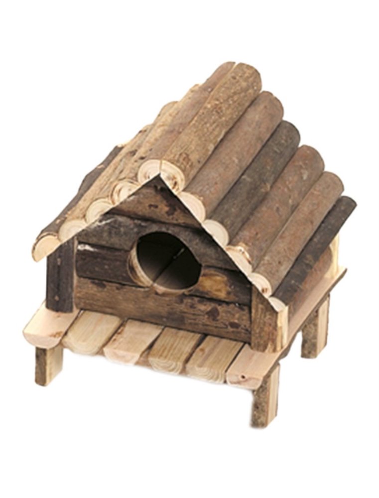 Knaagdierhuis wooden cabin 14x12x13cm