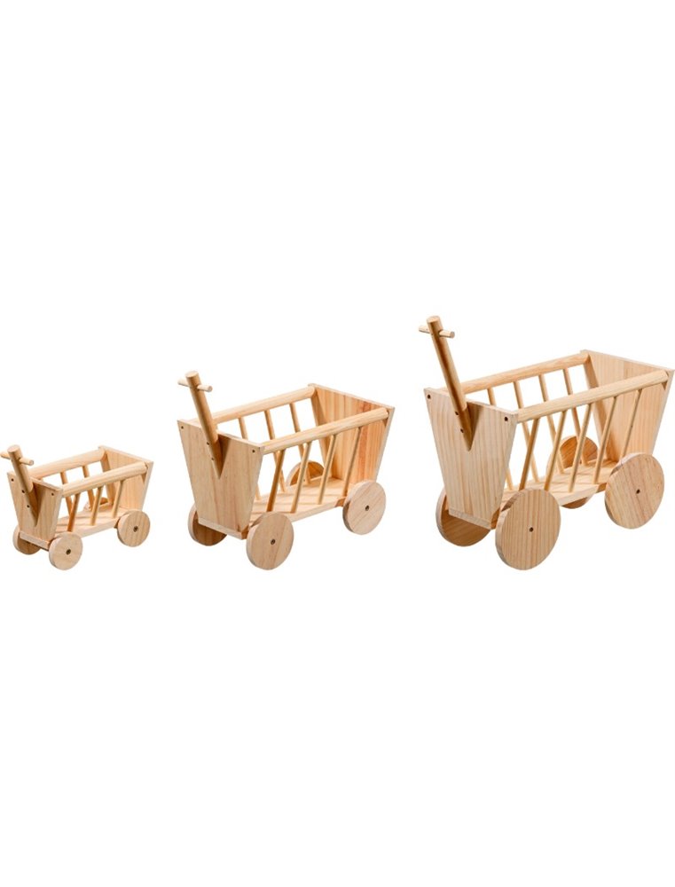 Houten bolderwagen 42cm