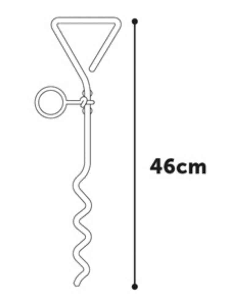 Grondpin 46cm  met kabel 3 m