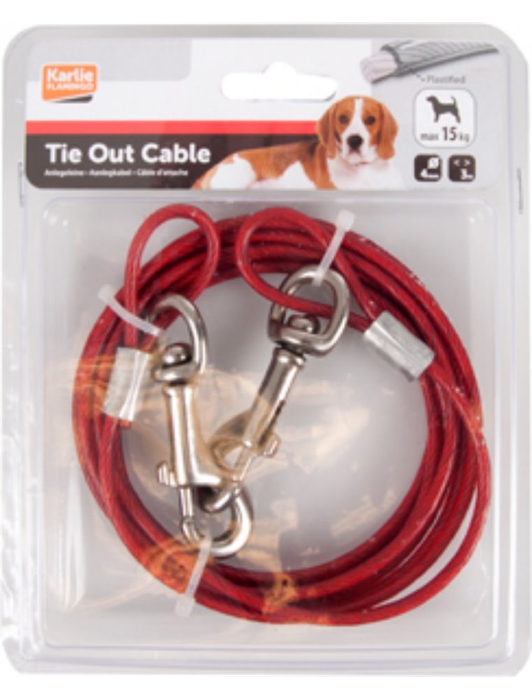 Aanlegkabel geplastif. rood 3m 4mm