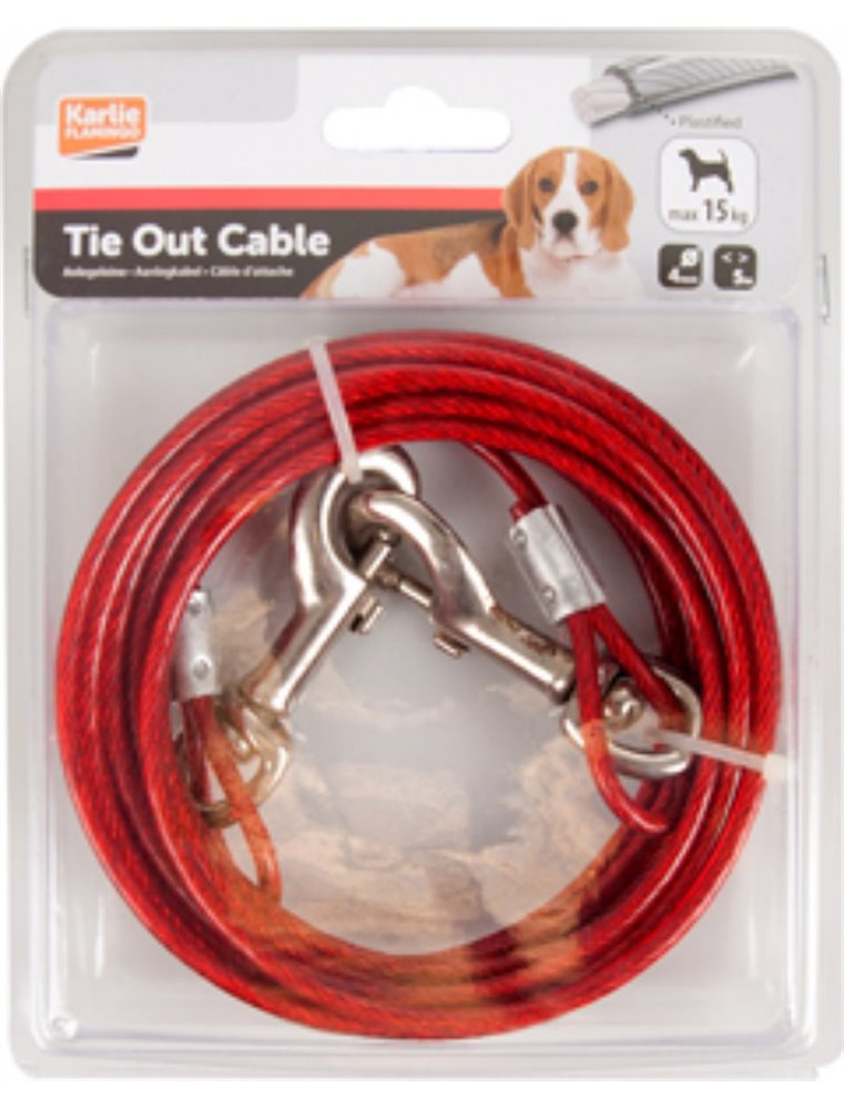 Aanlegkabel geplastif. rood 5m 4mm