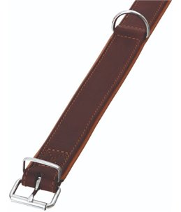 Rondo halsband gestikt bruin 42cm24mm