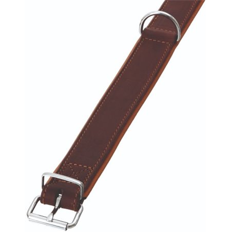 Rondo halsband gestikt bruin 42cm24mm 