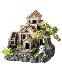 Bonsai water mill with bubble action