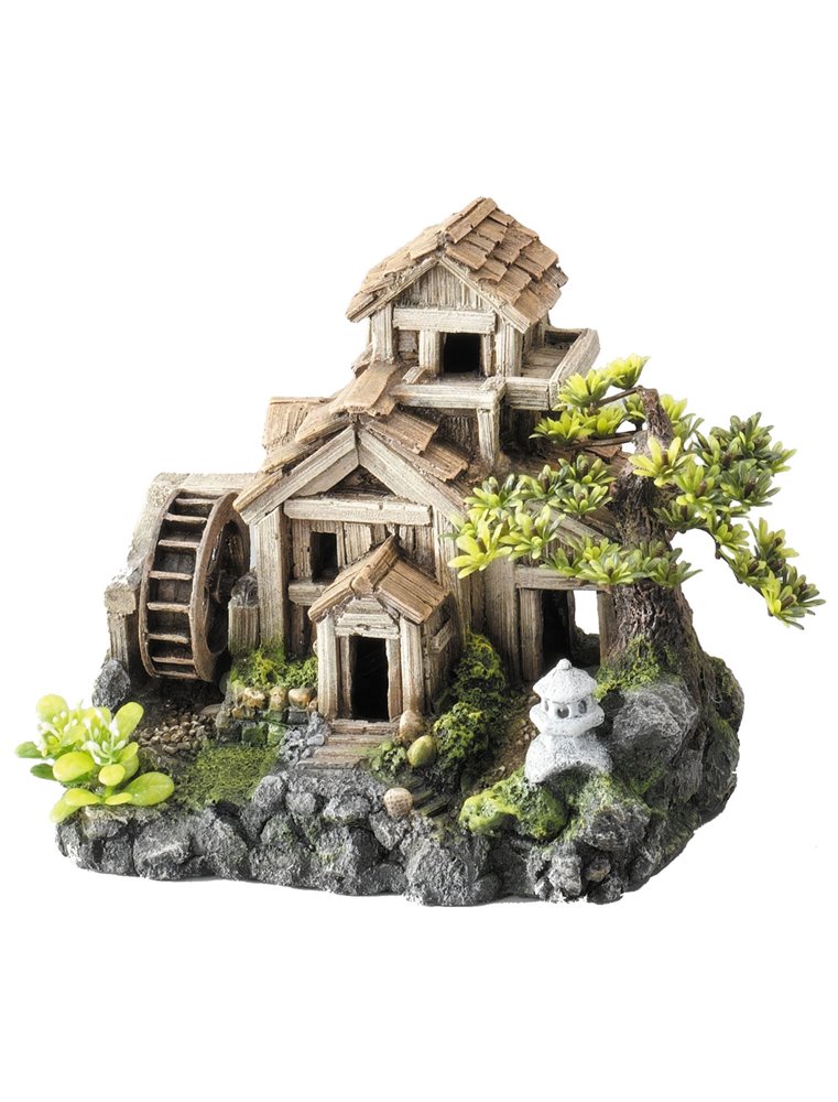 Bonsai water mill with bubble action