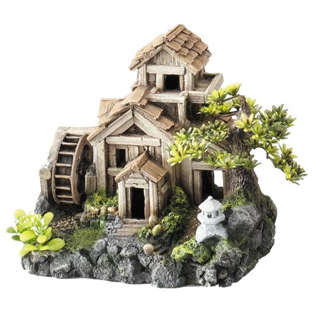 Bonsai water mill with bubble action