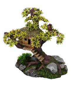 Tree house with plants