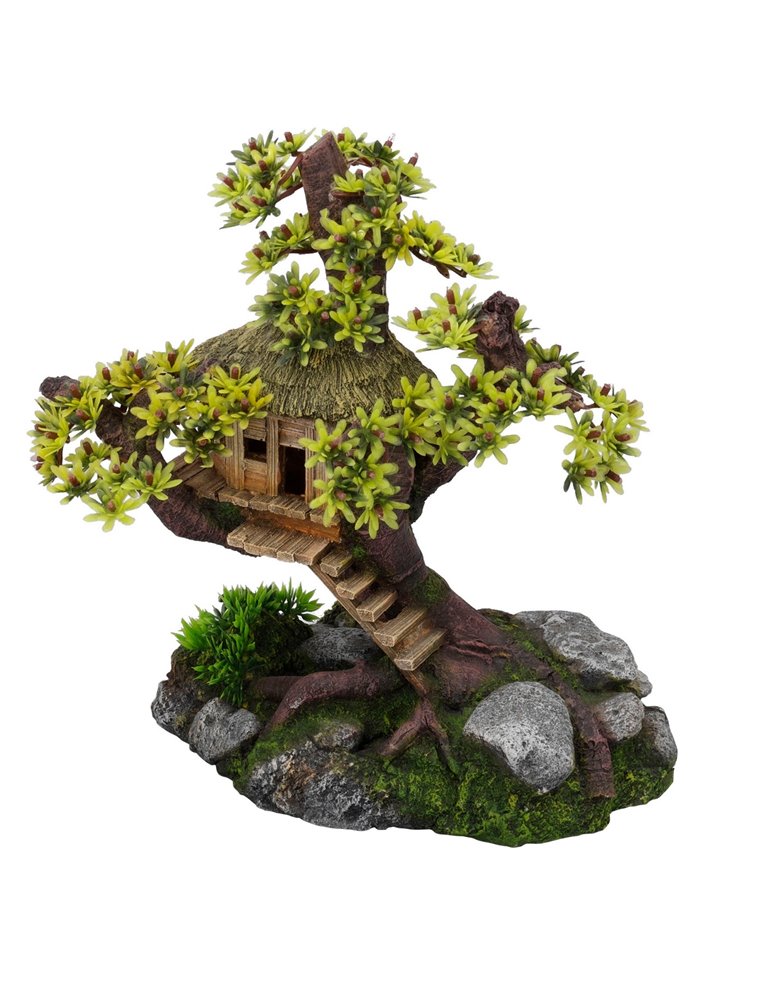 Tree house with plants