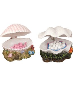 Decoratie schelp met parels - s