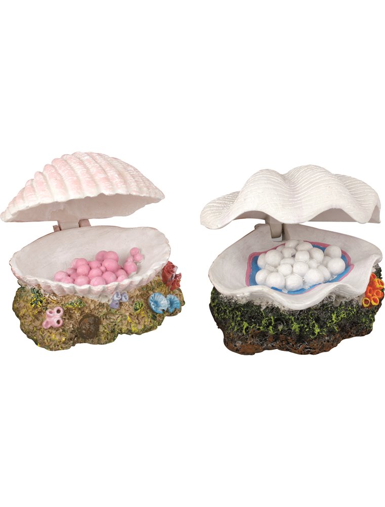 Decoratie schelp met parels - s