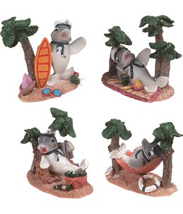 Decoratie dolfijn onder palmboom 