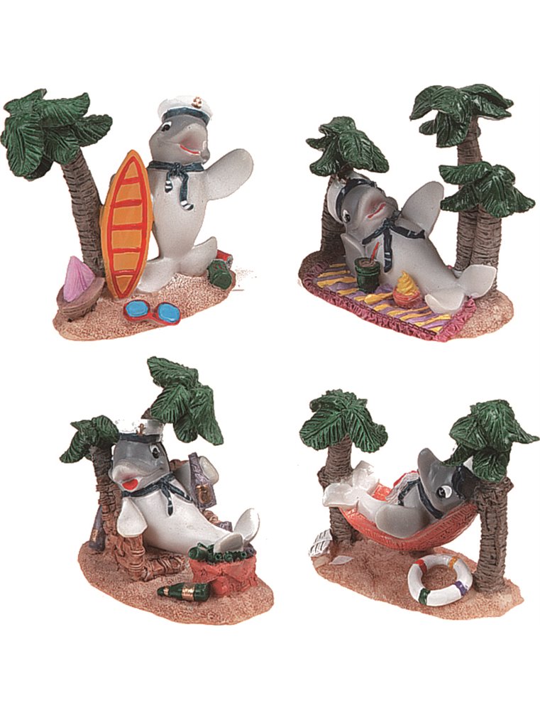 Decoratie dolfijn onder palmboom