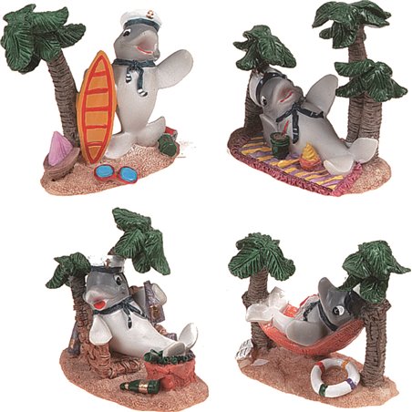 Decoratie dolfijn onder palmboom 