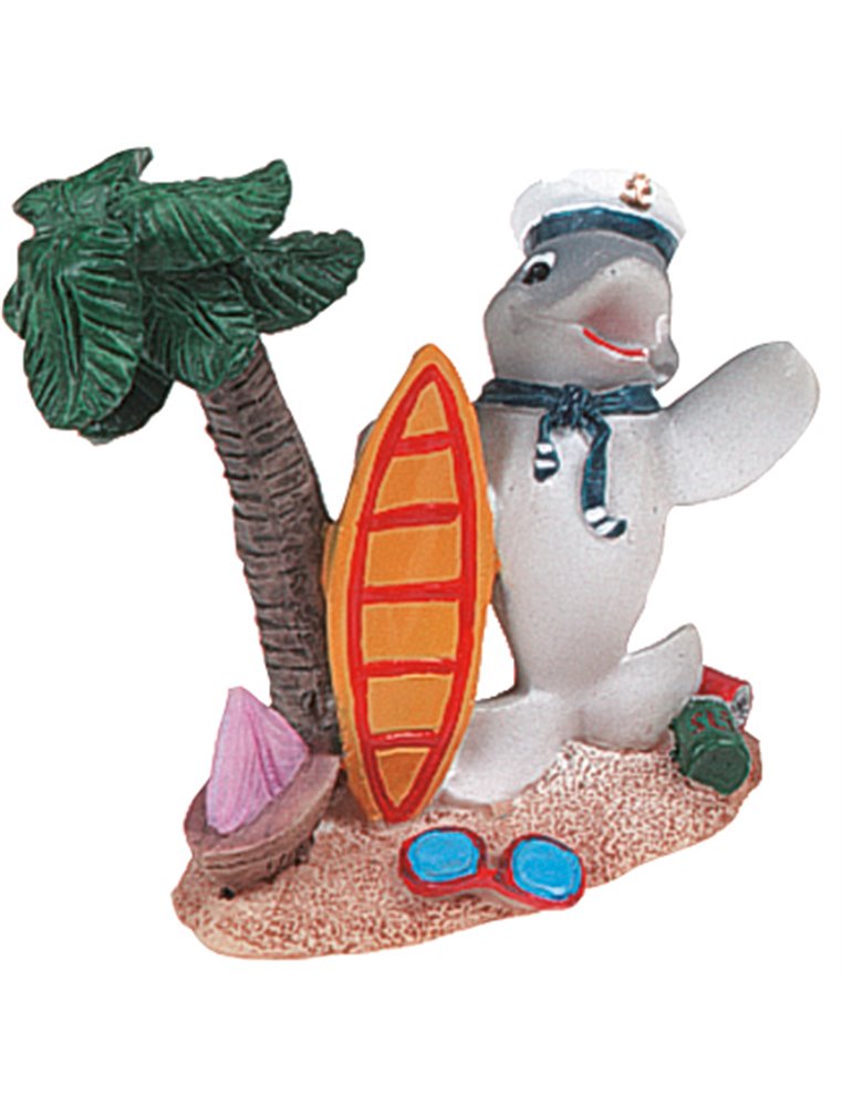 Decoratie dolfijn onder palmboom