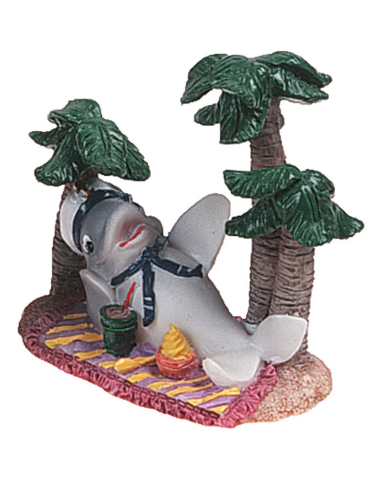 Decoratie dolfijn onder palmboom