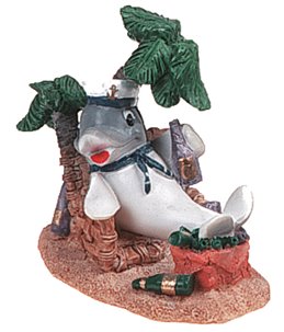 Decoratie dolfijn onder palmboom