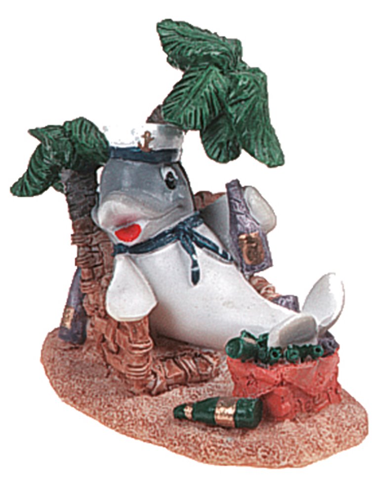 Decoratie dolfijn onder palmboom