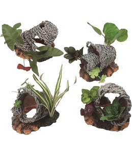 Decoratie mand met planten - l 