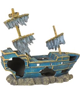 Decoratie blauw schip 